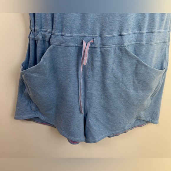 Ivivva Girls Youth Size 14 Blue Short Sleeve Drawstring Romper Athleisure Soft - Picture 7 of 7